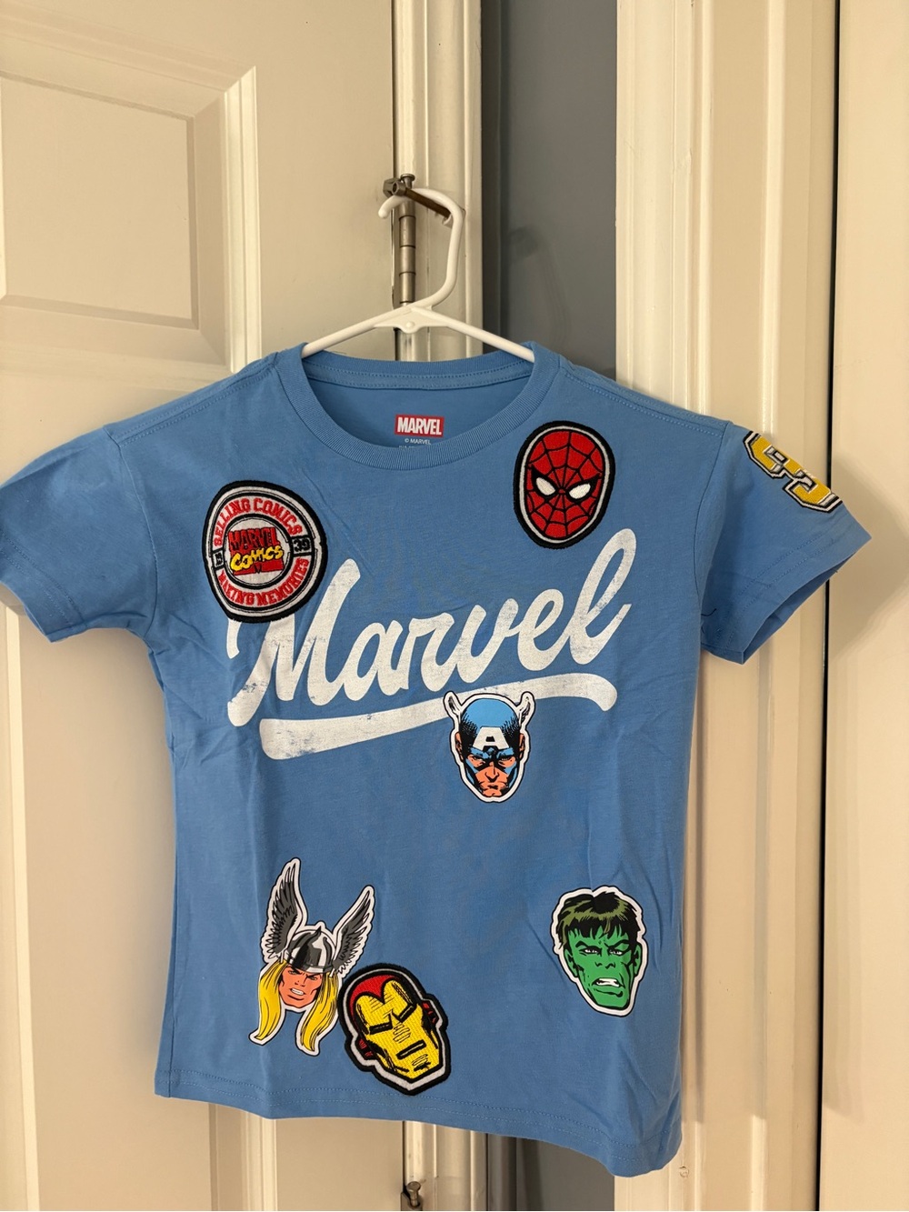 Marvel Blue Kids Superhero Patch Tee